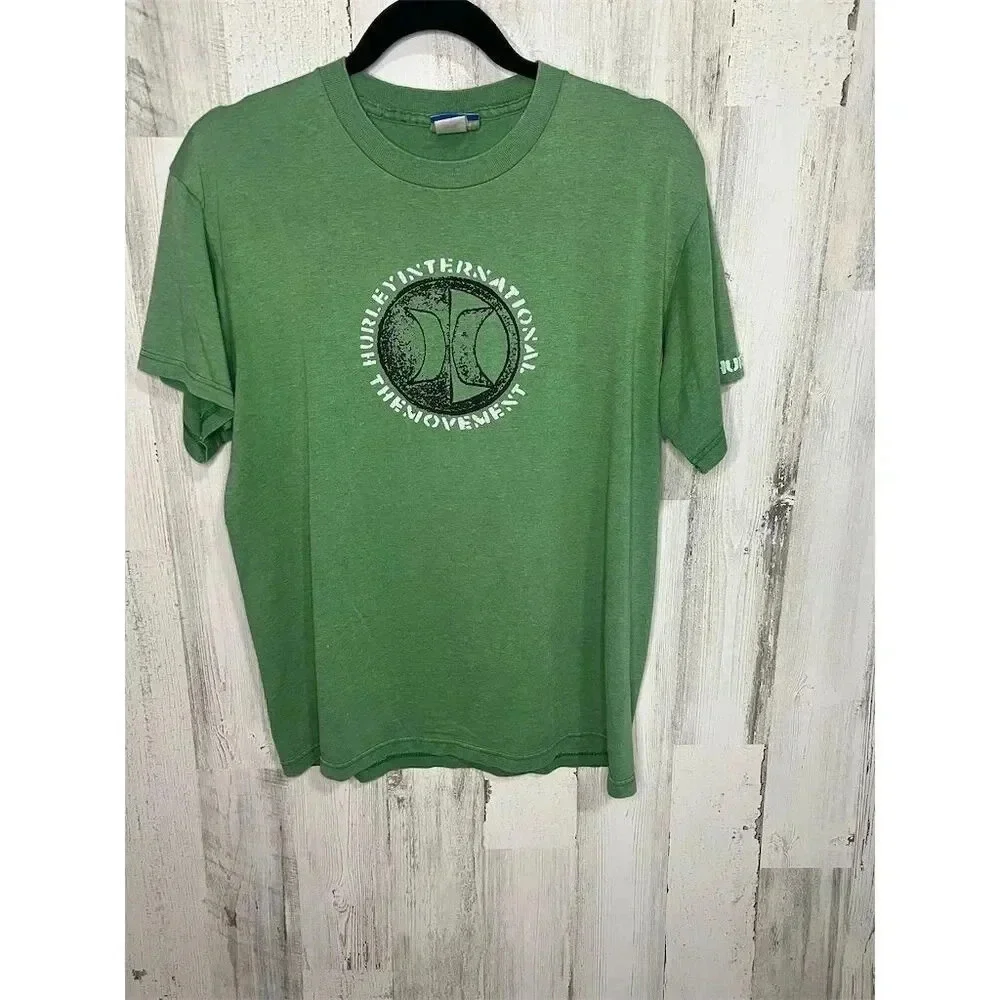 Hurley International The Movement Mens Green Heather Graphic T-Shirt Size M USA